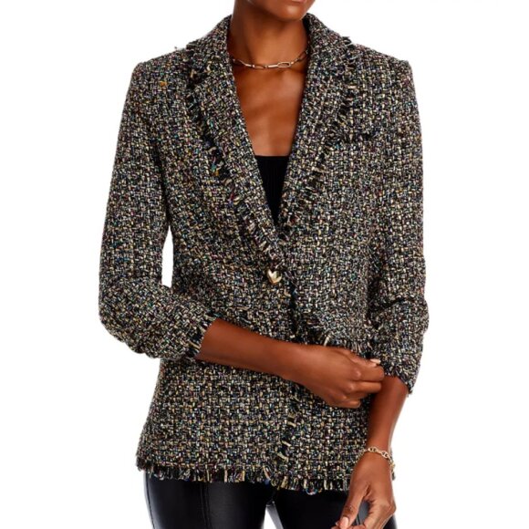 Cinq à Sept 'Khloe' Confetti Tweed Blazer Jacket, Black Multi - Picture 1 of 6